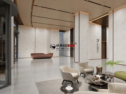 银川地产办公楼公区装修设计项目|镹臻设计